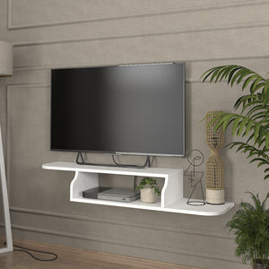 Mueble bajo de TV colgante Kershaby 120x30x19 cm blanco [en.casa] - premiumXL
