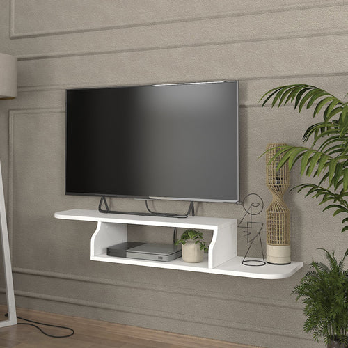 Mueble bajo de TV colgante Kershaby 120x30x19 cm blanco [en.casa] - premiumXL