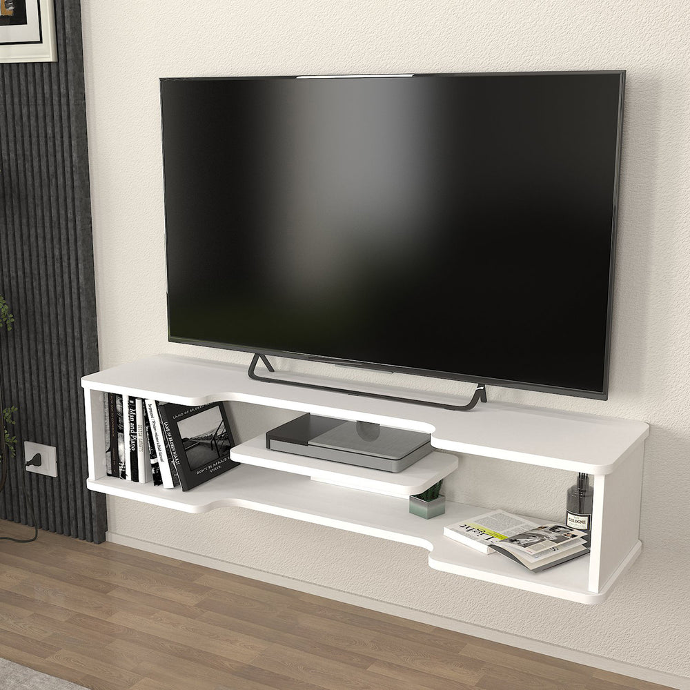 Mueble bajo de TV colgante Yrela 120x30x26 cm blanco [en.casa] - premiumXL