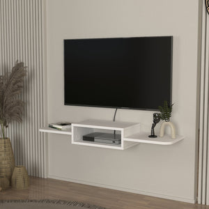 Mueble bajo de TV colgante Tar 115x30x16 cm blanco [en.casa] - premiumXL