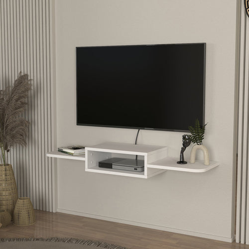 Mueble bajo de TV colgante Tar 115x30x16 cm blanco [en.casa] - premiumXL