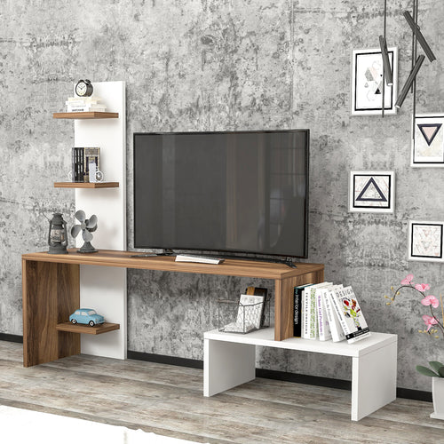 Mesa de televisión Hörby con estantería [en.casa] - premiumXL