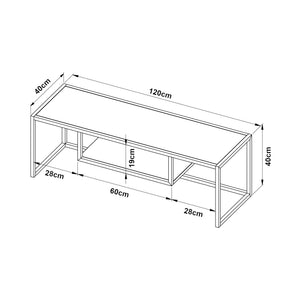 Mesa de televisión Isokyrö metal 120x40x40 cm [en.casa]