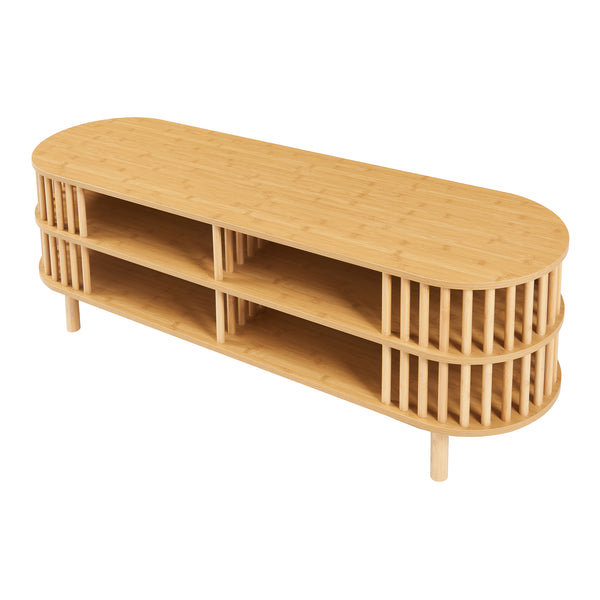 Mesa de televisión Jarvenpaa Bambú [en.casa]