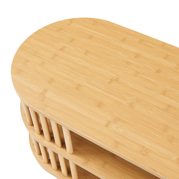 Mesa de televisión Jarvenpaa Bambú [en.casa]