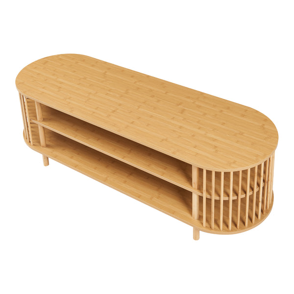 Mesa de televisión Jarvenpaa Bambú [en.casa]