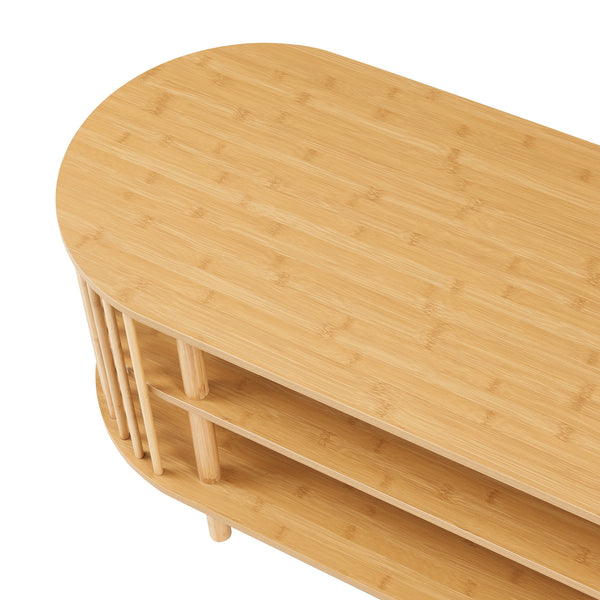 Mesa de televisión Jarvenpaa Bambú [en.casa]