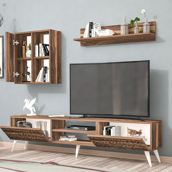 Set de mesa para televisión Leka de 3 piezas en varios colores [en.casa]