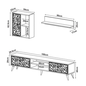 Set de mesa para televisión Leka de 3 piezas en varios colores [en.casa]