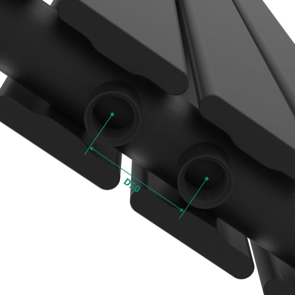 Radiador de diseño Nore Negro 160x30cm Doble capa 1006W [neu.haus]