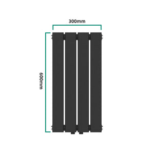 Radiador de diseño Nore Negro 60x30cm Monocapa 249W [neu.haus]