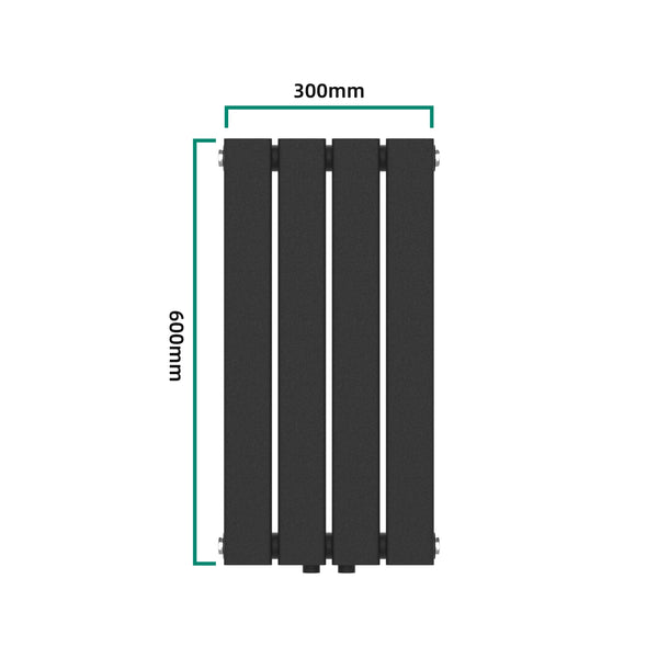Radiador de diseño Nore Negro 60x30cm Monocapa 249W [neu.haus]