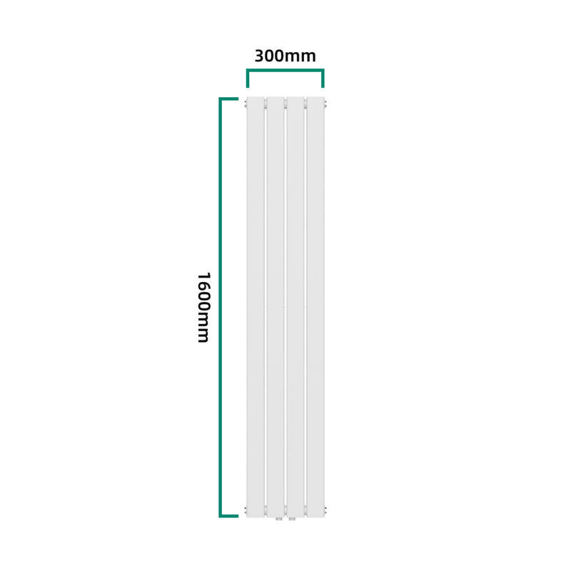 Esquema acotado Radiador de diseño Nore Blanco 160x30cm Doble capa 1006W [neu.haus]