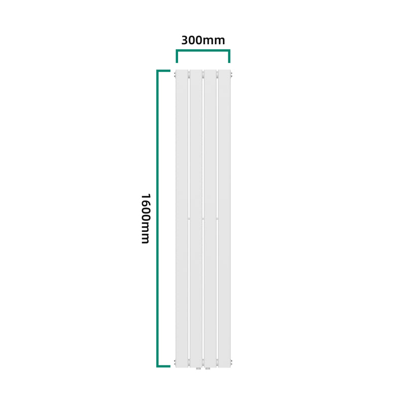 Esquema acotado Radiador de diseño Nore Blanco 160x30cm Monocapa 540W [neu.haus]