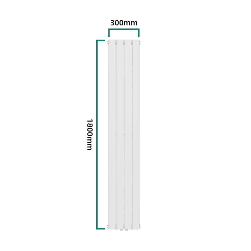Esquema acotado Radiador de diseño Nore Blanco 180x30cm Doble capa 1122W [neu.haus]
