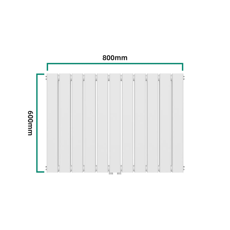 Esquema acotado Radiador de diseño Nore Blanco 60x80cm Doble capa 1097W [neu.haus]