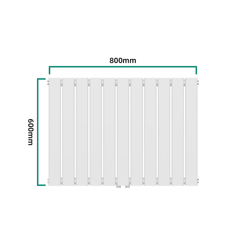 Esquema acotado Radiador de diseño Nore Blanco 60x80cm Monocapa 616W [neu.haus]
