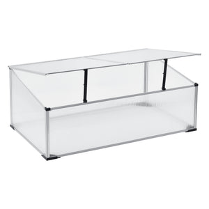 Cajón de cultivo Hoorn con techo dividido 100x60x40 cm aluminio policarbonato en.casa