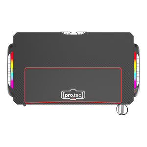 Mesa de juego Stockton con iluminación LED RGB negra en varios tamaños [pro.tec]