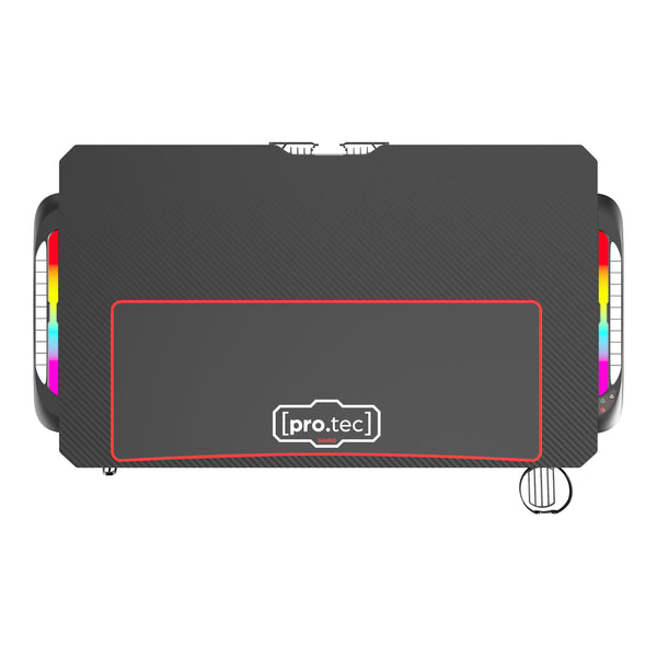 Mesa de juego Stockton con iluminación LED RGB negra en varios tamaños [pro.tec]