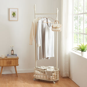 Perchero móvil Risør acero blanco [en.casa]