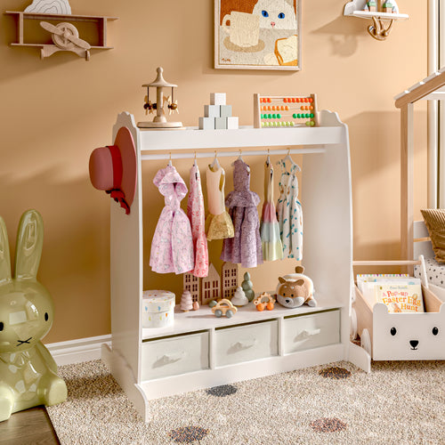 Perchero infantil Moskenes 107x95x61 cm blanco [en.casa] - premiumXL