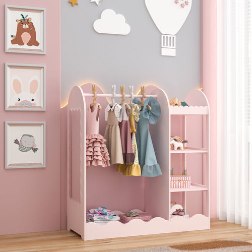 Perchero infantil Vestnes con espejo 100x94x38 cm Cotton Candy [en.casa]