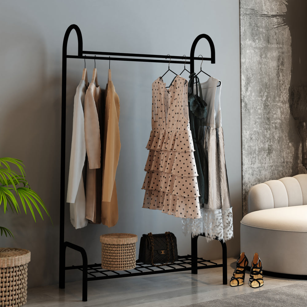 Perchero Vallø de metal negro [en.casa]