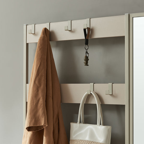 Perchero Napinerg con espejo y zapatero 185x98x34 cm [en.casa]