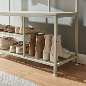 Perchero Napinerg con espejo y zapatero 185x98x34 cm [en.casa]