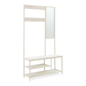 Perchero Napinerg con espejo y zapatero 185x98x34 cm [en.casa]