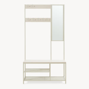 Perchero Napinerg con espejo y zapatero 185x98x34 cm [en.casa]