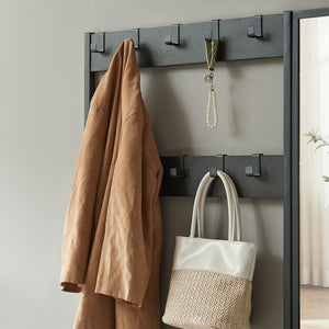 Perchero Napinerg con espejo y zapatero 185x98x34 cm [en.casa]