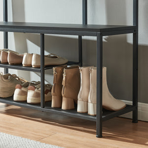 Perchero Napinerg con espejo y zapatero 185x98x34 cm [en.casa]