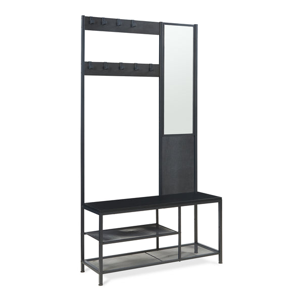 Perchero Napinerg con espejo y zapatero 185x98x34 cm [en.casa]