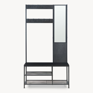 Perchero Napinerg con espejo y zapatero 185x98x34 cm [en.casa]