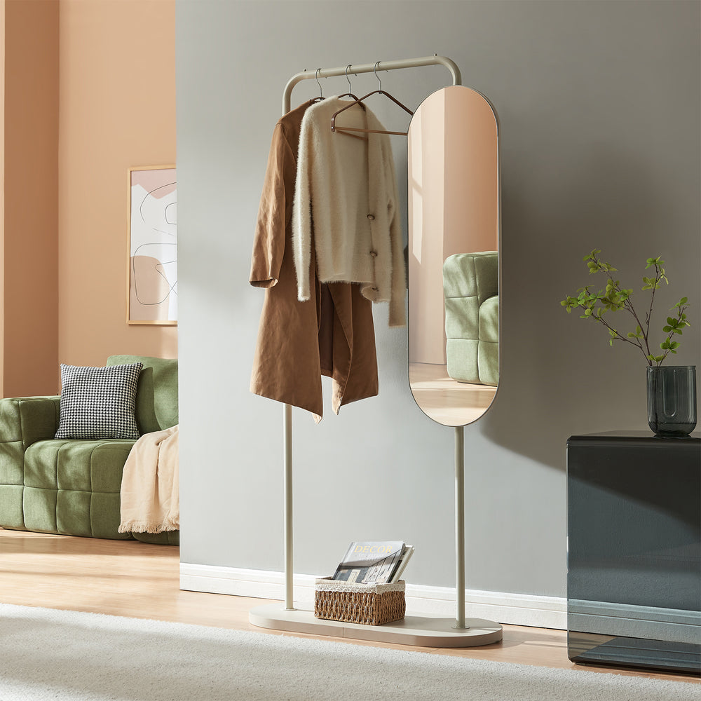 Perchero Vamn con espejo 167x80x35 cm [en.casa]