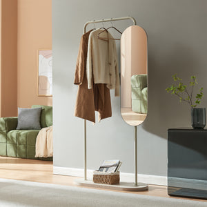 Perchero Vamn con espejo 167x80x35 cm [en.casa]