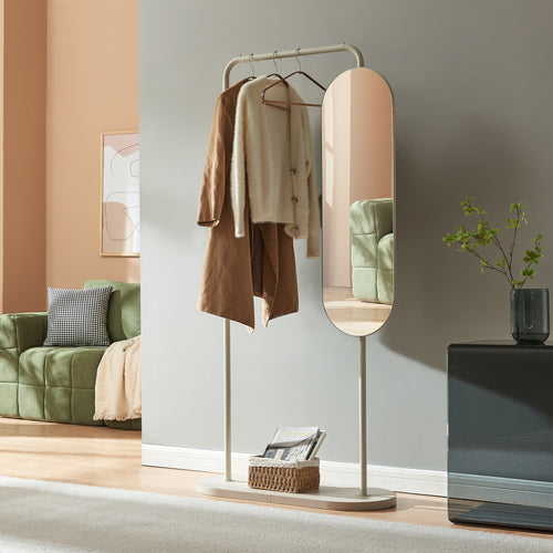 Perchero Vamn con espejo 167x80x35 cm [en.casa]