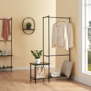 Perchero Bø 150x100x34cm Negro [en.casa]