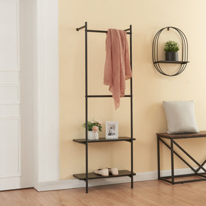 Perchero de pared Bremanger 162x60x26cm negro [en.casa] - premiumXL