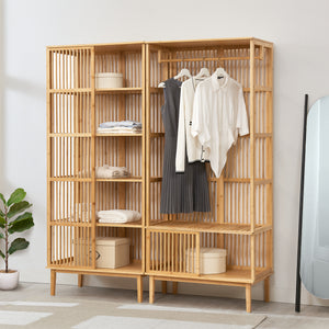 Conjunto de vestuario de estantería independiente Trundholm + perchero Vemb [en.casa]