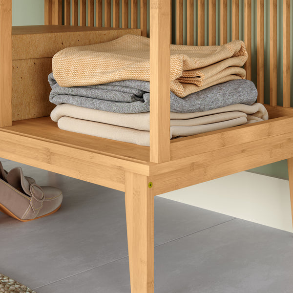 Perchero Burro Vemb con compartimento abierto bambú 185 x 80 x 45 cm - Color natural [en.casa]