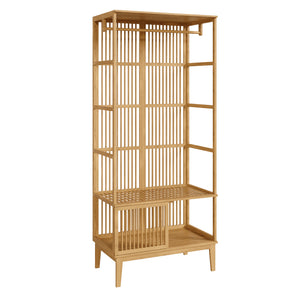 Perchero Burro Vemb con compartimento abierto bambú 185 x 80 x 45 cm - Color natural [en.casa]