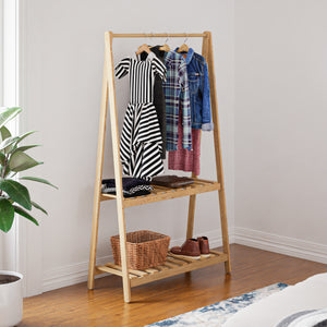 Perchero Ledøje con 2 estantes Madera de pino en varios tamaños [en.casa]