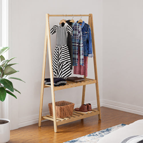 Perchero Ledøje con 2 estantes Madera de pino en varios tamaños [en.casa]