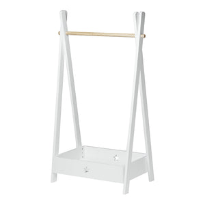 Infantil - Armario Laxe 126x73x43 cm Blanco/Natural [en.casa] - premiumXL