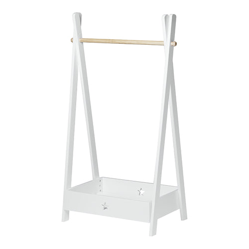 Infantil - Armario Laxe 126x73x43 cm Blanco/Natural [en.casa] - premiumXL