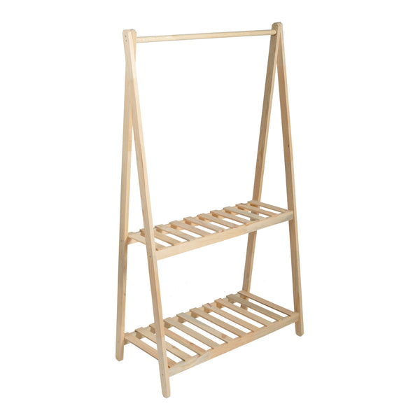 Perchero Ledøje con 2 estantes Madera de pino en varios tamaños [en.casa]