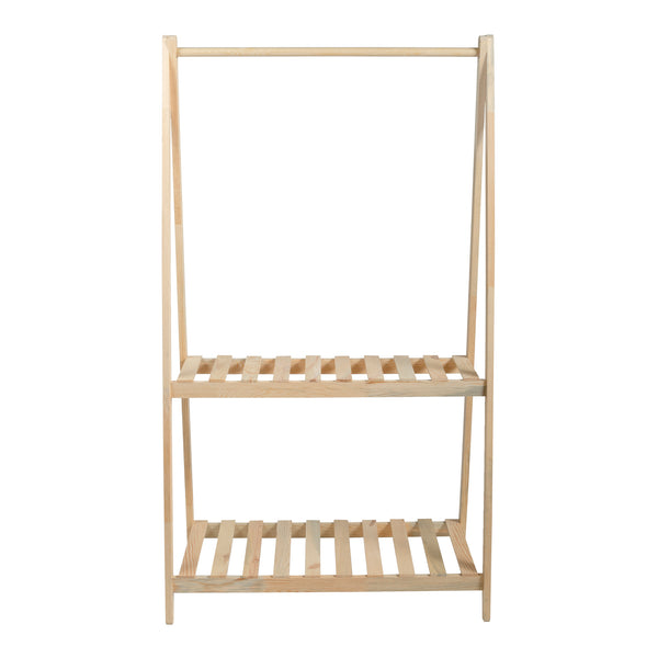 Perchero Ledøje con 2 estantes Madera de pino en varios tamaños [en.casa]
